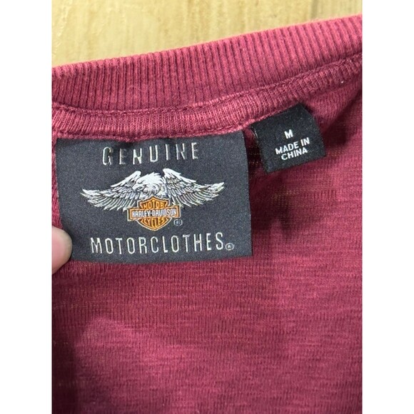 Harley Davidson Womens Freedom Motorclothes Short Sleeve Shirt Lace up Size M - Picture 5 of 5